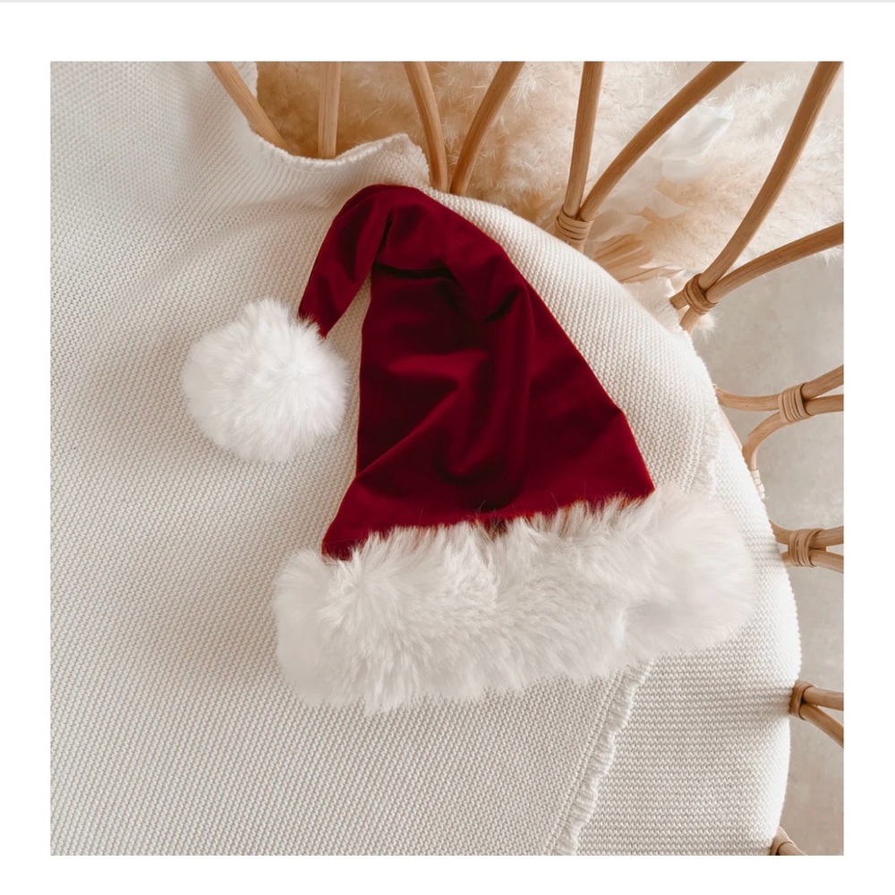 Velvet Santa Hat - Blossom & Pear
